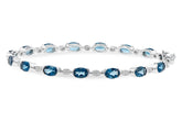14K White Gold London Blue Topaz Bracelet